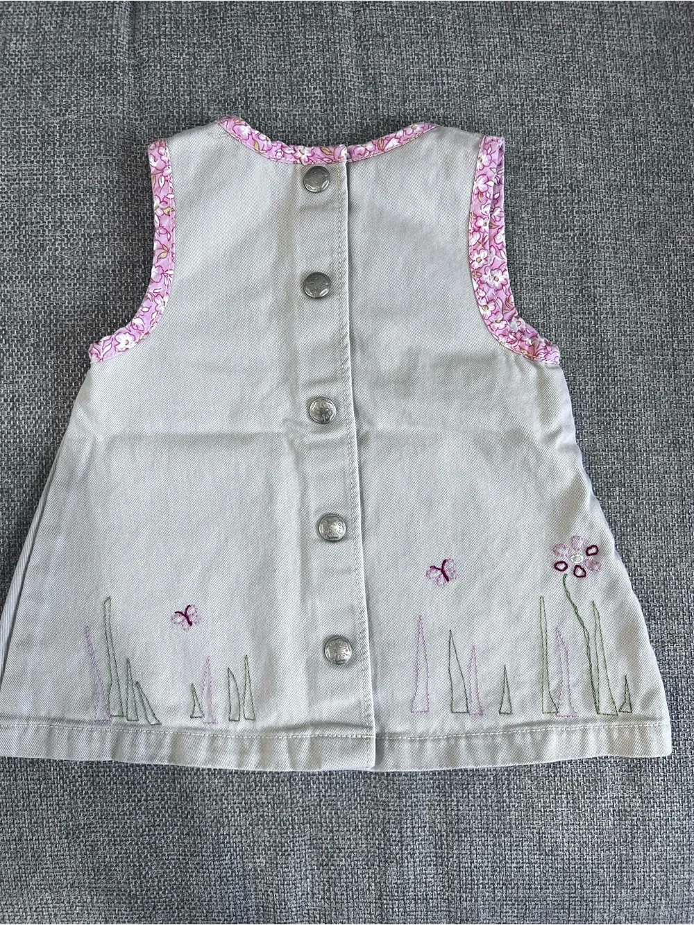 OshKosh B'gosh Cream Dress with Pink Floral Trim